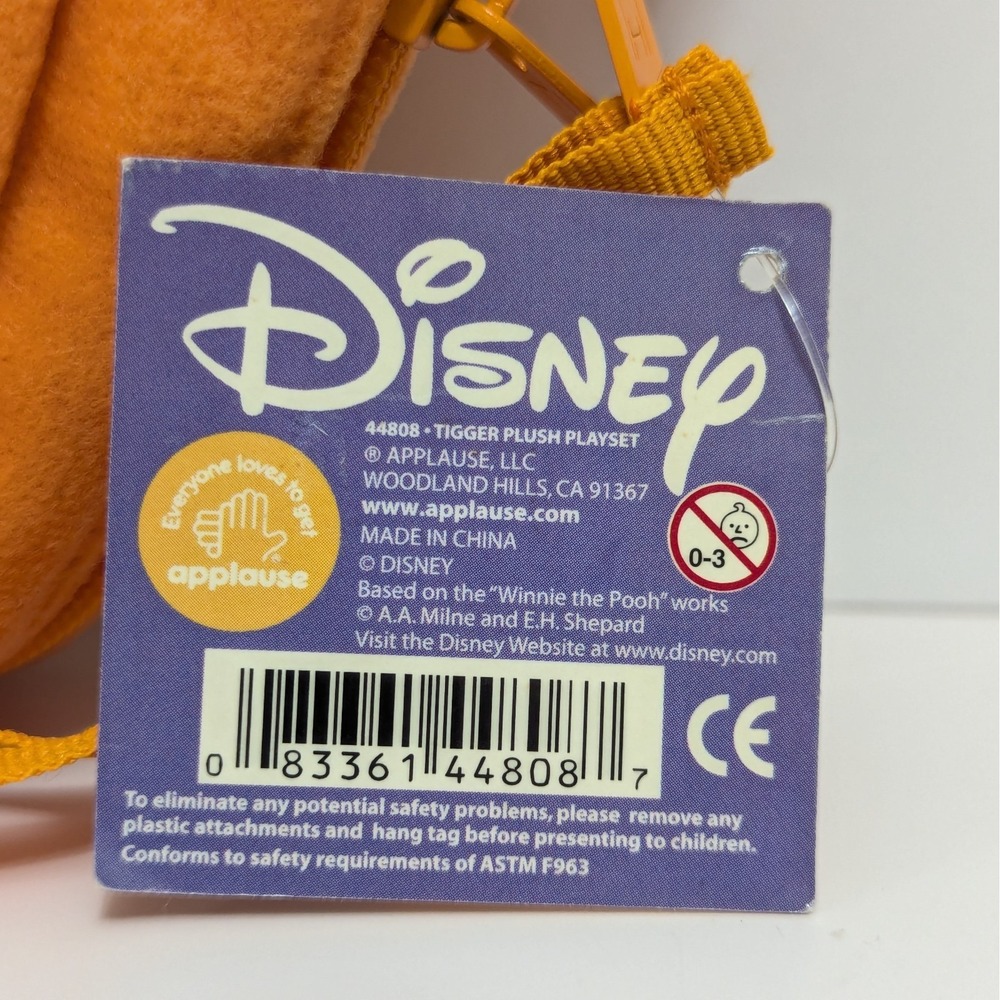 Applause Disney Tigger Plush Zipper Bag w/Stuffed Toy Figure Vintage NOS - Picture 6 of 12